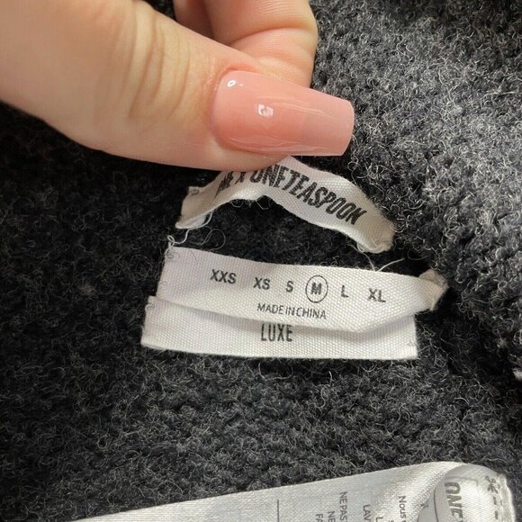 one x oneteaspoon pullover cross back knit long sleeve gray top size medium m - Picture 8 of 10